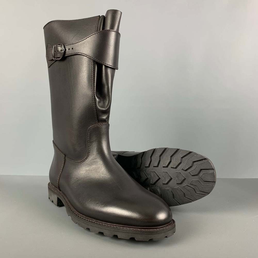 PAUL STUART Brown Solid Leather Pull On Boots - Picture 5 of 10